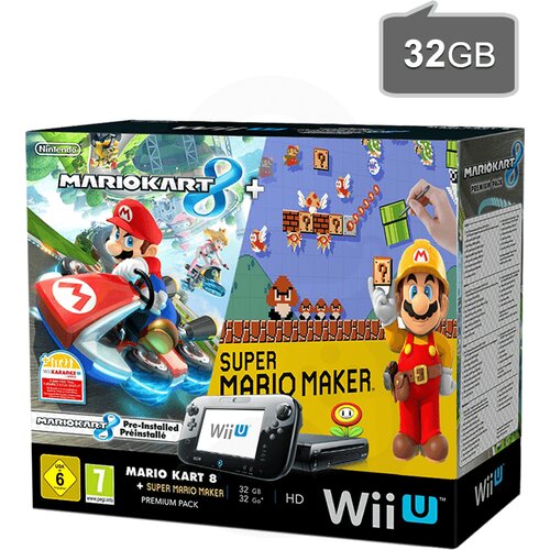 Nintendo Wii U Premium 32GB črn + Mario Kart 8 + Super Mario Maker + Amiibo Cene