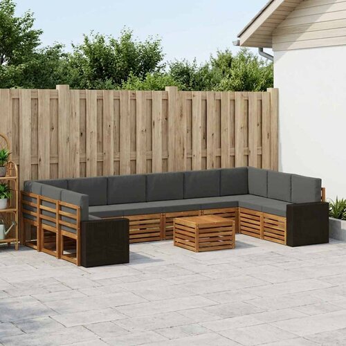  Set vanjskih sofa 11 pcs Prirodna i antracit Poliester Cene