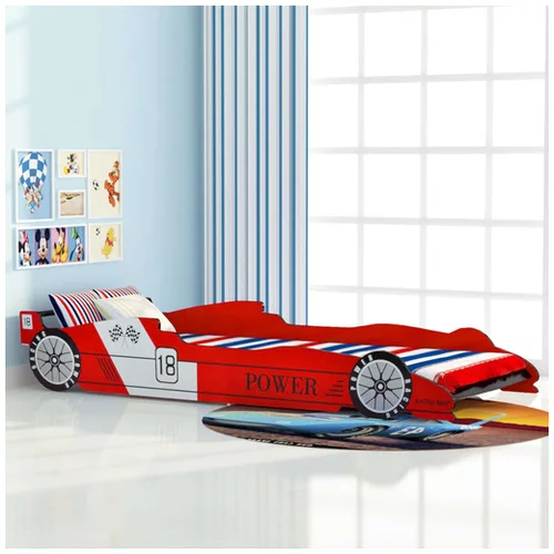  Otroška postelja dirkalni avtomobil 90x200 cm rdeča