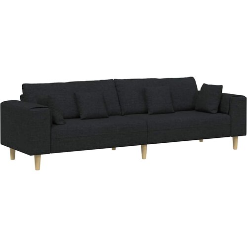 VidaXL Kavč z blazino Črna 250 x 77 x 76 cm blago, (5000137891) Slike