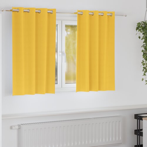vidaXL Zavjese 2 pcs žuta boja senfa 140 x 140 cm Poliester Cene