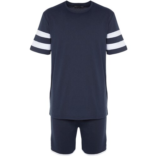 Trendyol Pajama Set - Navy blue - Plain Slike