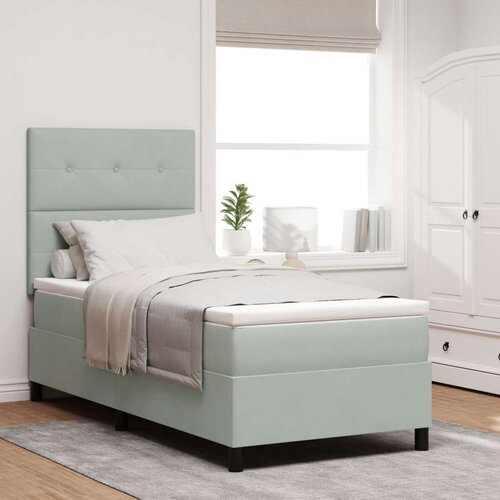 Box Spring Krevet s Madracem Svjetlosiva Jednokrevetna Bar&amp;scaron;un Slike