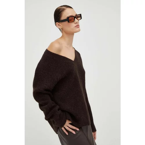 Gestuz Vuneni pulover za žene, boja: smeđa