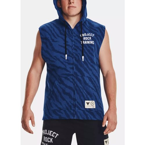 Under Armour Pjt Rck Rival Blue Patterned Hooded Sports Sweatshirt Cene