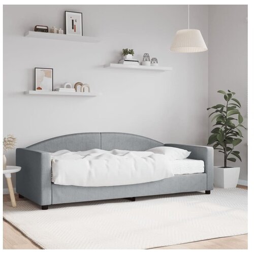 vidaXL Dnevni krevet s madracem svjetlosivi 90 x 190 cm od tkanine Cene