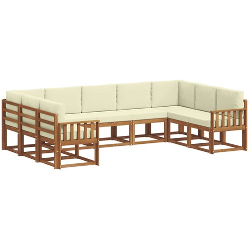  Set vanjskih sofa 9 kom. Prirodna i krem Smeđa 304 x 187,5 x 73 cm Slike