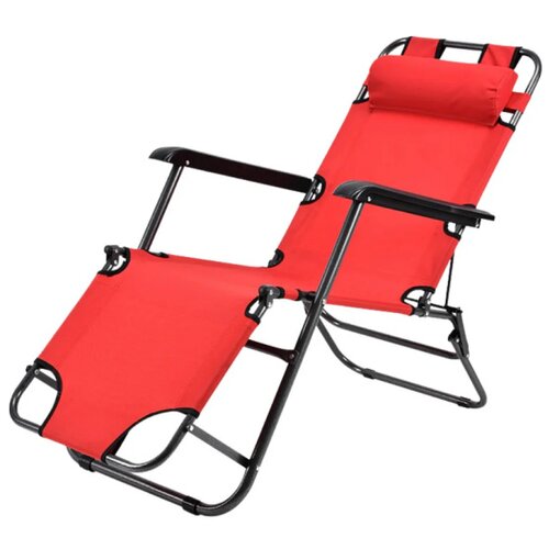  Sklopiva prenosiva kamping ležaljka stolica - velika crvena (178 x 47 CM) Cene