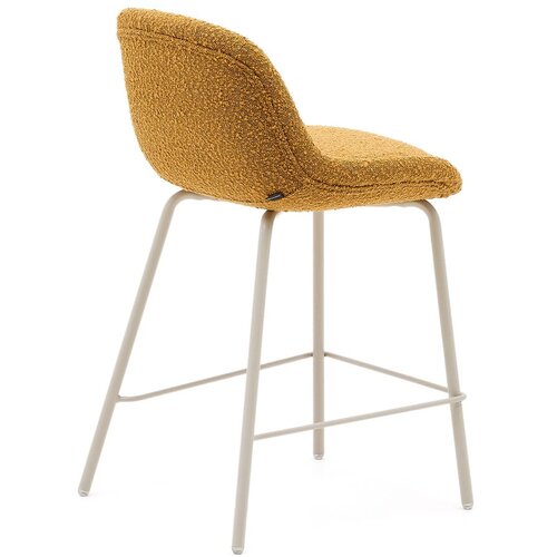 Kave Home Gorčično rumen barski stol (vi&amp;scaron;ina sedeža 65 cm) Aimin &amp;ndash; Slike
