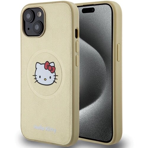 Hello Kitty OVITEK USNJEN KITTY HEAD ZA MAGSAFE ZA IPHONE 15 ZLAT, (21898835) Cene