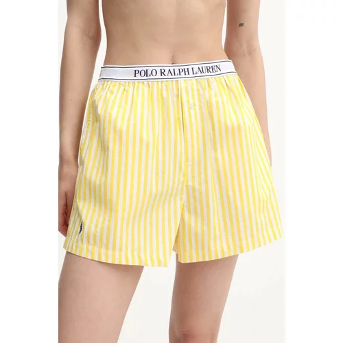 Polo Ralph Lauren Kratka pidžama boja: žuta, pamučna, 4P7024