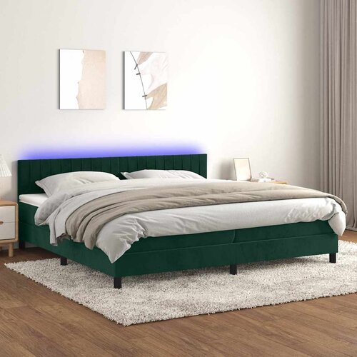  box spring s madracem LED tamnozeleni 200x200 cm bar&scaron;un Cijene