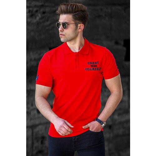 Madmext Red Polo-Collar Men's T-Shirt 5247 Slike