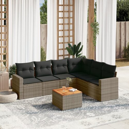vidaXL 7-dijelni set vrtnih sofa sivi od poliratana Cijene