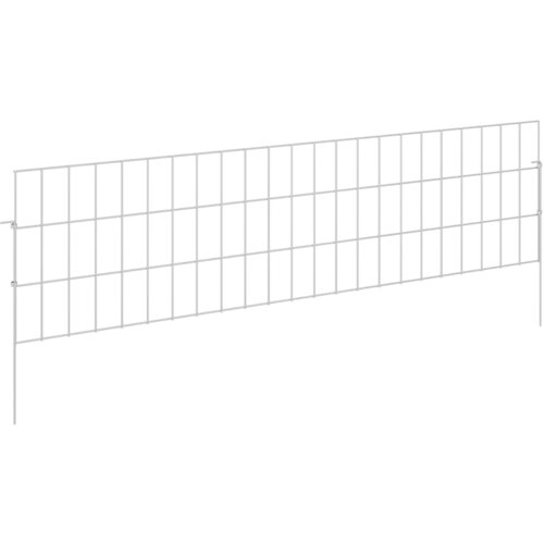  Ograda za vrt s kolčićima 12 pcs 115 x 30 cm Mesh Srebrna Slike