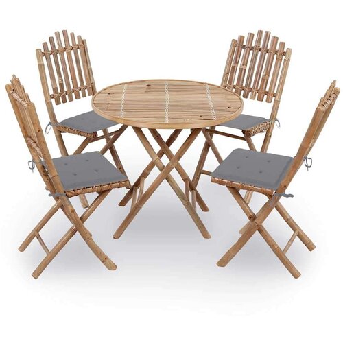  5-dijelni sklopivi vrtni blagovaonski set od bambusa Cijene