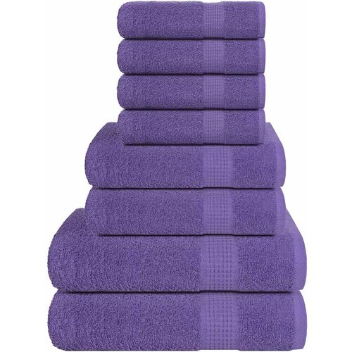 VidaXL Komplet brisač 8-delni vijolična 360 gsm 100% bombaž Slike
