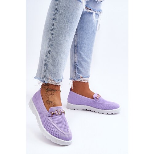 Kesi Women's slip-on sneakers with decoration purple Alena Cijene