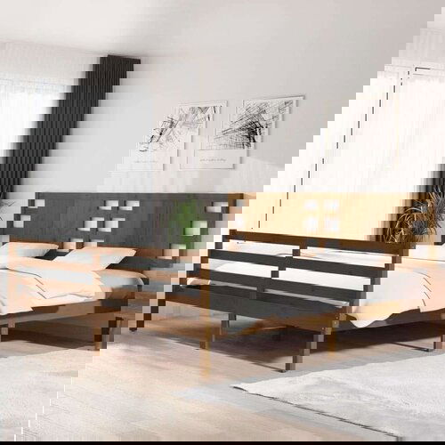  Za krevet boja meda od borovine 200 x 200 cm Slike
