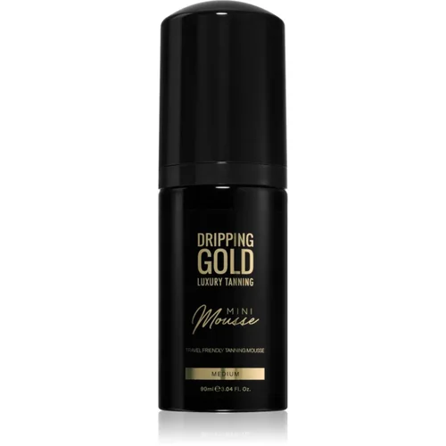 Dripping Gold Luxury Tanning Mini Mousse samoporjavitvena pena za obraz in telo odtenek Medium 90 ml