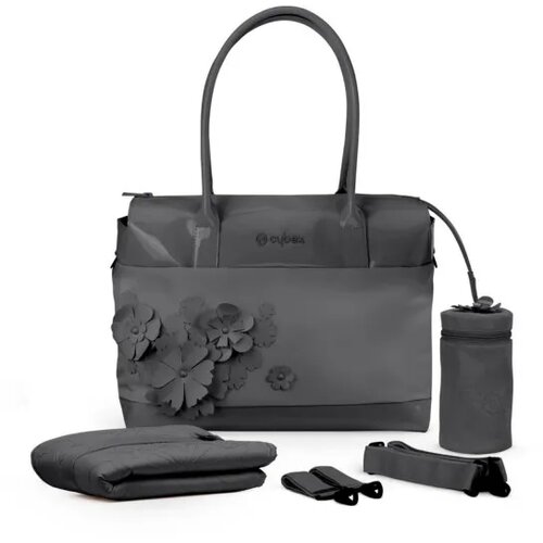 Cybex torba Simply flowers dark grey, siva Cijene