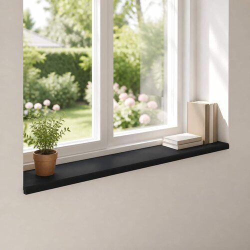  Prozorske klupice 2 kom. Crna 160 x 30 x 2 cm Čvrsto drvo bukve Cijene