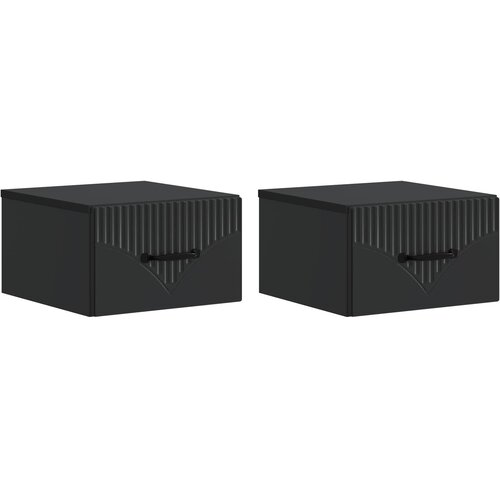  Noćni ormarić za montažu na zid 2 pcs Crna 34,5 x 33 x 20 cm Cene