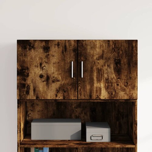 The Living Store Stenska omarica dimljeni hrast 80x42,5x40 cm inženirski les - Stenska Omarica, (21427625) Slike