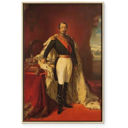 Slika - Franz Xaver Winterhalter &amp;ndash; Portrait of Napoleon III 80x120 U prirodnom drvenom okviru Slike