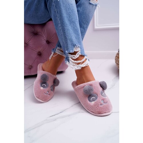 Boto Women's Faux Fur Panda Slippers Dark Pink Fimeo Cene