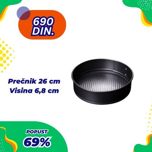 Zotrix Okrugli karbonski kalup sa prstenom 26 cm Cene
