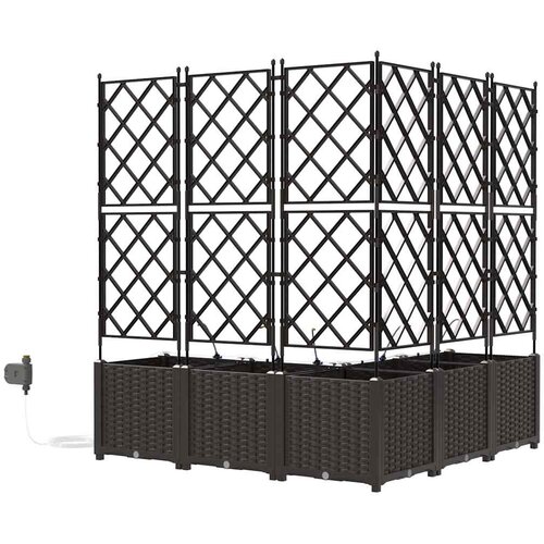  Vrtna saksija 5 pcs Smeđa 120 x 120 x 142 cm Plastika Slike