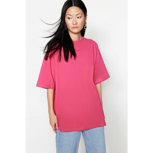 Trendyol T-Shirt - Pink - Oversize Slike