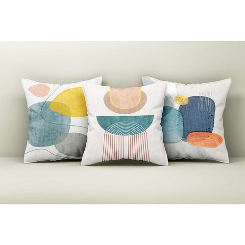 WALLXPERT Set ukrasnih jastučnica Asr_plw25-44, 43x43 cm, 3 komada, Šarene Cene