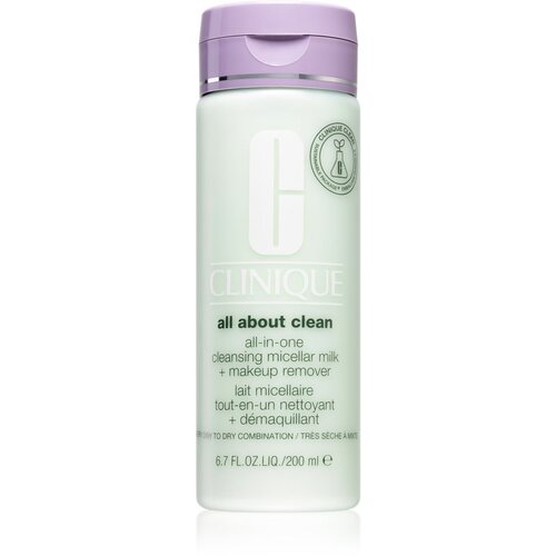 Clinique all about clean cleansing micellar milk + makeup remover very dry to dry combination mlijeko za čišćenje i uklanjanje šminke za vrlo suhu do kombiniranu kožu 200 ml Cijene