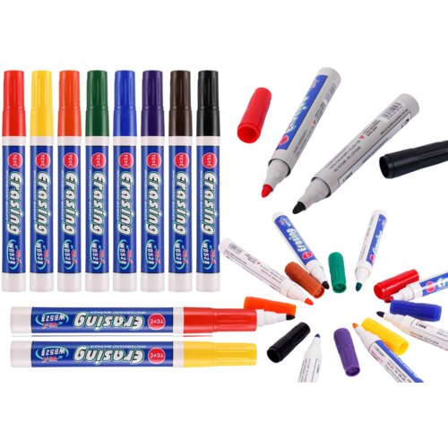  Set of 8 Colored Whiteboard Markers Slike