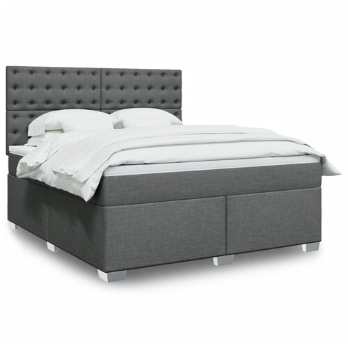 vidaXL Box spring postelja z vzmetnico temno siva 180x200 cm blago Cene