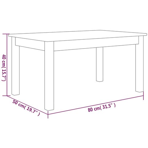  Stolić za kavu bijeli 80x50x40 cm od masivne borovine Slike