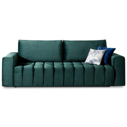 ELTAP Tamno zelena baršunasti sklopiva/s prostorom za odlaganje sofa 247 cm Lazaro – Cijene
