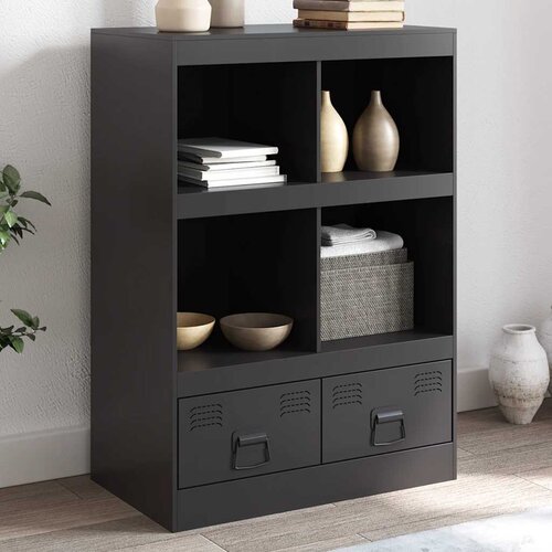  Visoka komoda crna 67 x 39 x 95 cm čelična Cene