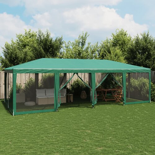 VidaXL Vrtni &amp;scaron;otor z 12 mrežastimi stranicami zelen 8x4 m HDPE Slike