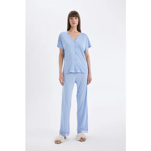 Defacto Fall in Love Regular Fit Short Sleeve Pajama Set