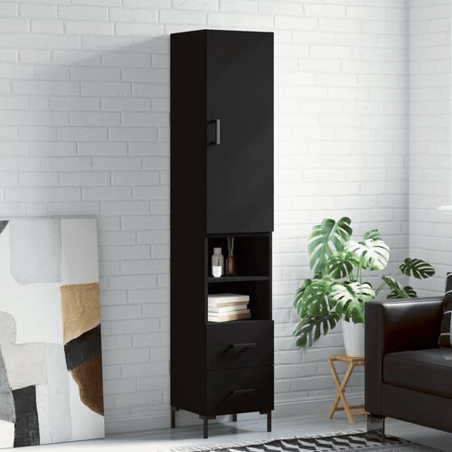 VidaXL Visoka komoda crna 34 5 x 34 x 180 cm od konstruiranog drva Slike