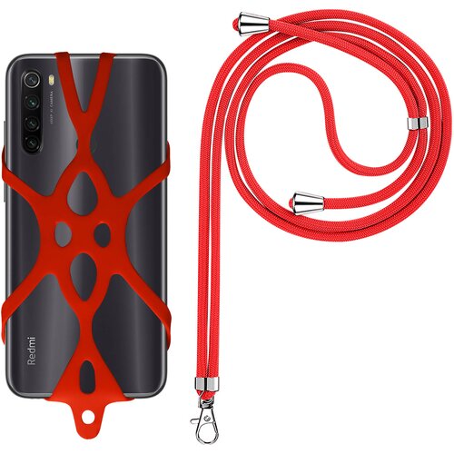 AVIZAR Kabel za pametni telefon s silikonskim univerzalnim raztegljivim nastavljivim 90 cm, Rdeča, (5000277196) Slike