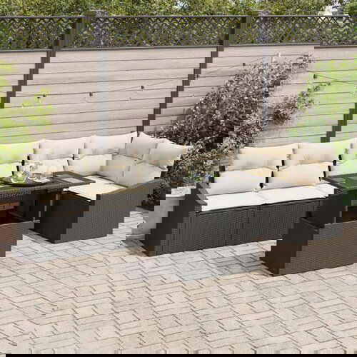  Set vrtnih kauča od 7 dijelova s jastučićima crni poli ratan Cijene