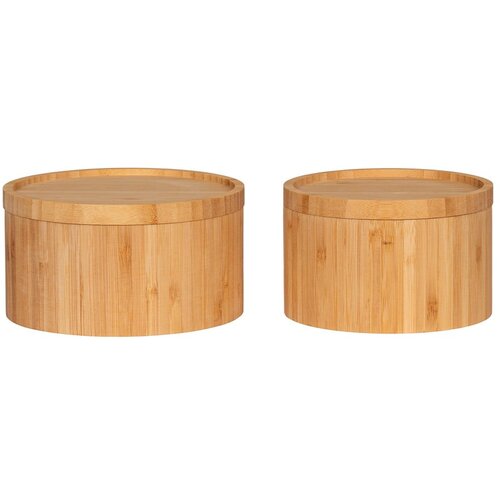 House Nordic Bambusove kutije za pohranu u setu 2 kom s poklopcem/dekorativne u prirodnoj boji ø 15x8 cm Chefalu – Cijene