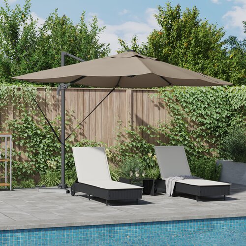 vidaXL Kantilever Roma senčnik z LED-ji Taupe 352x251x265 cm Aluminij Cene