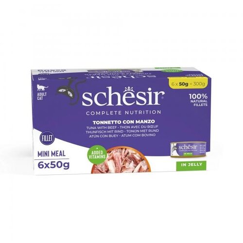 Schesir Complete&Balanced konzerva za mačke Multipack - Tuna i govedina želeu 85g Cene
