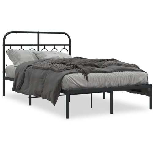 vidaXL Metalni okvir za krevet s uzglavljem crni 120x190 cm Cijene