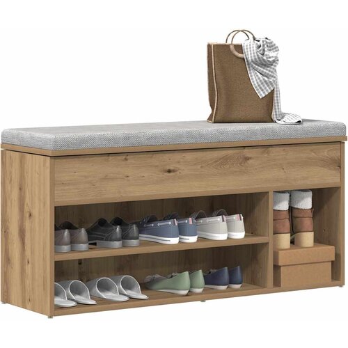 vidaXL Klupa za cipele boja hrasta 102x30,5x45 cm konstruirano drvo Cijene